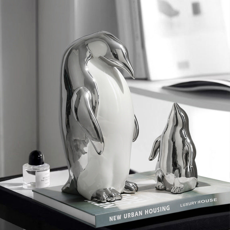 Penguin Ceramic Decoration Living Room Entrance TV Cabinet Home Decoration