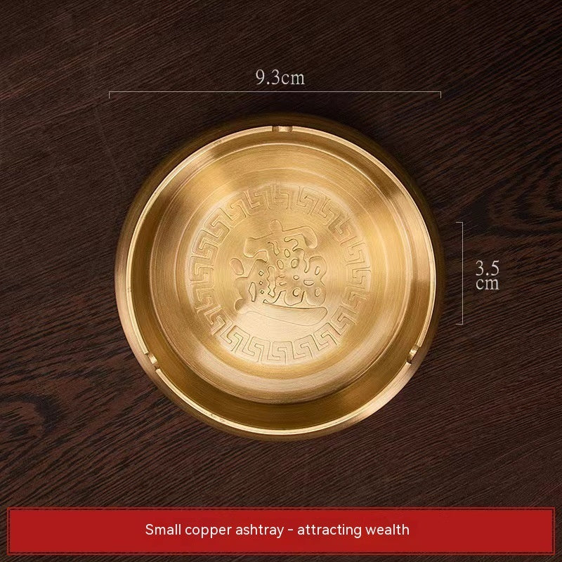 Chinese Style Fashion Treasure Pure Copper Ashtray Home, Living Room, Office Decoration