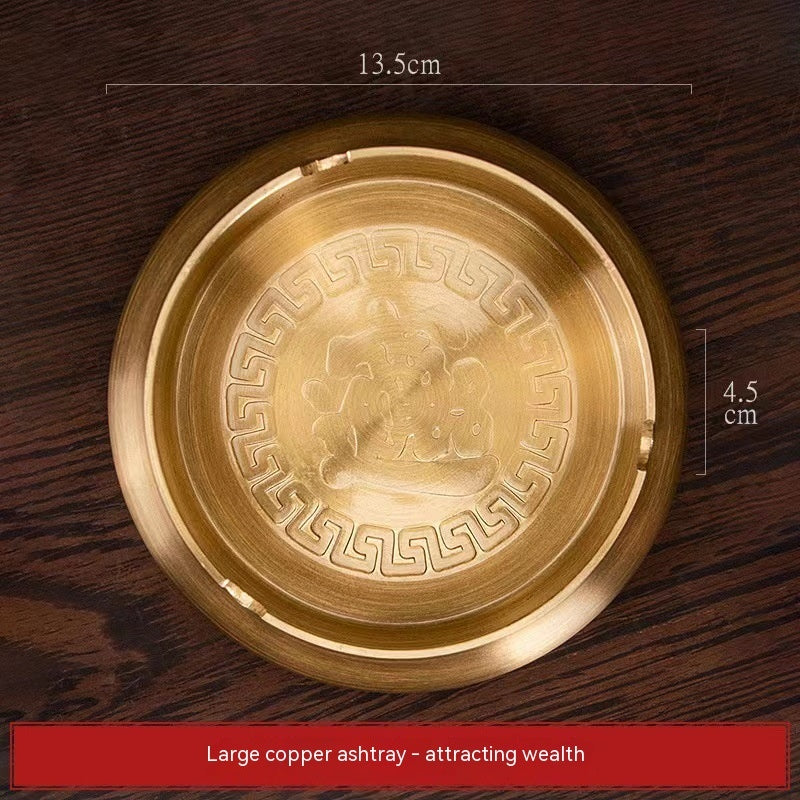 Chinese Style Fashion Treasure Pure Copper Ashtray Home, Living Room, Office Decoration