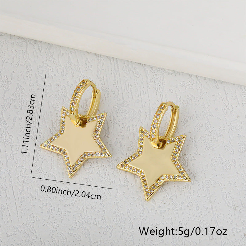 New Copper Plated Real Gold Butterfly Lightning Earrings