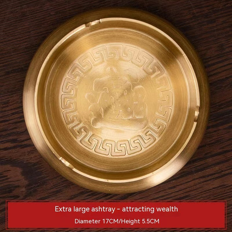 Chinese Style Fashion Treasure Pure Copper Ashtray Home, Living Room, Office Decoration