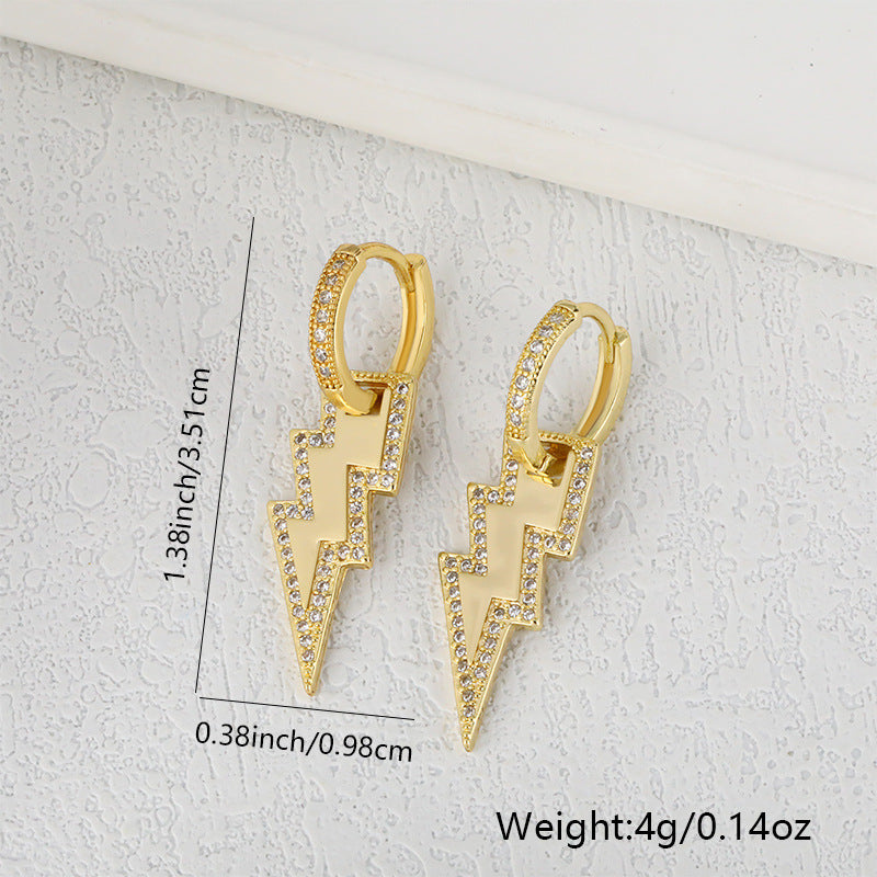 New Copper Plated Real Gold Butterfly Lightning Earrings